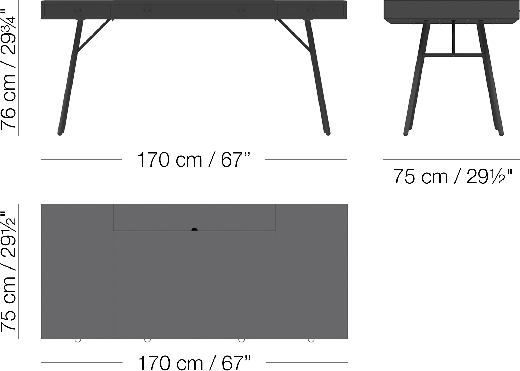 hsolBoconcept ボーコンセプト　Asti デスク　展示品 黒 全国総量無料で BoConcept ボーコンセプトAsti オフィスデスク